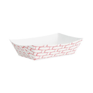 (BWK30LAG025)BWK 30LAG025 – Paper Food Baskets, 0.25 lb Capacity, 2.69 x 4 x 1.05, Red/White, 1,000/Carton by BOARDWALK (1000/CT)