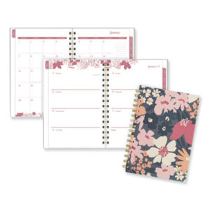 (AAG1681200)AAG 1681200 – Thicket Weekly/Monthly Planner, Floral Artwork, 8.5 x 6.38, Gray/Rose/Peach Cover, 12-Month (Jan to Dec): 2024 by MEAD PRODUCTS (1/EA)