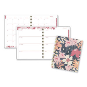 (AAG1681905)AAG 1681905 – Thicket Weekly/Monthly Planner, Floral Artwork, 11 x 9.25, Gray/Rose/Peach Cover, 12-Month (Jan to Dec): 2024 by MEAD PRODUCTS (1/EA)