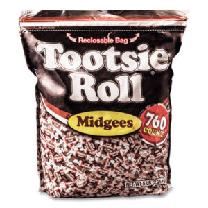 Tootsie-Rolls; Midgees; Candy; Chews; Breakrooms; Kitchens; Nutrition; Nourishment; Vittles; Snacks