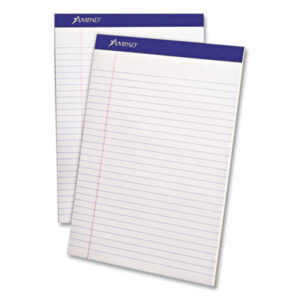 8 1/2 x 11 3/4; AMPAD; Evidence; Legal; Legal Pad; Letter Size; Note; Note Pad; Pad; Pads; Perforated; Ruled; Ruled Pad; White; Writing; Writing Pad; Tablets; Booklets; Schools; Education; Classrooms; Students