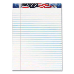 (TOP75111)TOP 75111 – American Pride Writing Pad, Wide/Legal Rule, Red/White/Blue Headband, 50 White 8.5 x 11.75 Sheets, 12/Pack by TOPS BUSINESS FORMS (12/PK)