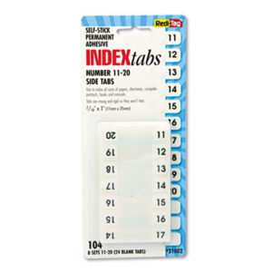 (RTG31002)RTG 31002 – Legal Index Tabs, Preprinted Numeric: 11 to 20, 1/12-Cut, White, 0.44" Wide, 104/Pack by REDI-TAG CORPORATION (104/PK)