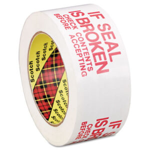 (MMM3771)MMM 3771 – Printed Message Box Sealing Tape, 3" Core, 1.88" x 109 yds, Red/White by 3M/COMMERCIAL TAPE DIV. (1/RL)