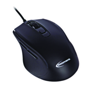 Innovera; Mouse; Optical; Blue Track; Wired; Full-Sized; Ergonomic; Backward; Forward; Browser Navigation; Scroll; Mice