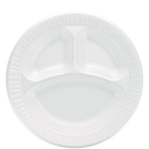 Foam Plate; Three-Compartment Plate; Foam Compartment Plate; Foam Dinnerware; Disposable Dinner Plate