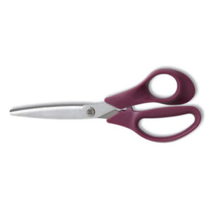 (TUD24380504)TUD 24380504 – Stainless Steel Scissors, 8" Long, 3.58" Cut Length, Purple Straight Handle by TRU RED (1/EA)