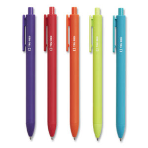 (TUD24377024)TUD 24377024 – Quick Dry Gel Pen, Retractable, Medium 0.7 mm, Assorted Ink and Barrel Colors, 5/Pack by TRU RED (5/PK)