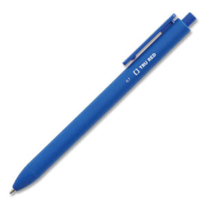 (TUD24377029)TUD 24377029 – Quick Dry Gel Pen, Retractable, Medium 0.7 mm, Blue Ink, Blue Barrel, Dozen by TRU RED (12/DZ)