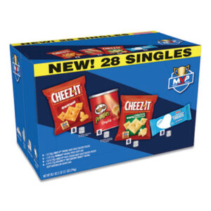 (KEB11461)KEB 11461 – MVP Singles Variety Pack, Cheez-it Original/White Cheddar; Pringles Original; Rice Krispies Treats, Assorted Sizes, 28/Box by KELLOGG&apos;S (28/BX)