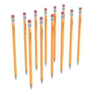 (TUD24424021)TUD 24424021 – Wooden Pencil, HB (#2), Black Lead, Yellow Barrel, Dozen by TRU RED (12/DZ)