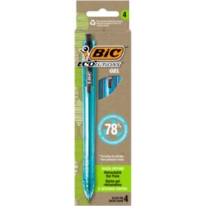 BIC; ecoLutions Recycled Retractable Gel Pen; ecoLutions; Retractable Gel Pen; Gel Pen; Pen; Writing; Instruments; Utensils; Inkers; Schools; Education; Students