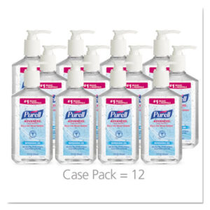 12-fl. oz; Bathroom Supplies; GOJO; Hand Care; Hand Cleaning; Hand Sanitizer; Janitorial Supplies; Pump Bottle; PURELL; Purell Hand Sanitizer; Refill; Restroom Supplies; Skin; WashroomSupplies; Sanitary; Germ-Killers; Disinfectants; Cleaners; Hygiene; GOJ365912EA