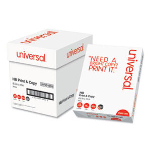 (UNV91205)UNV 91205 – High-Bright Multipurpose Paper, 20 lb Bond Weight, 8.5 x 11, Bright White, 500 Sheets/Ream, 5 Reams/Carton by UNIVERSAL OFFICE PRODUCTS (5/CT)