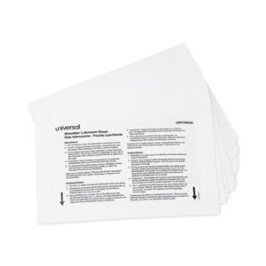(UNV38026)UNV 38026 – Shredder Lubricant Sheets, 8.4 x 5.9, 24 Sheets/Pack by UNIVERSAL OFFICE PRODUCTS (24/PK)