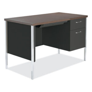 Alera; Desk; Desks; Metal; Metal Furniture; Office; Office Suites; Pedestal; Walnut/Black; Workstations; Writing-Table; Escritoire; Furniture