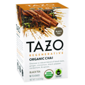 (TZO00305)TZO 00305 – Tea Bags, Organic Chai, 16/Box, 6 Boxes/Carton by STARBUCKS COFFEE COMPANY (96/CT)