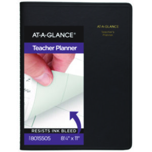 AT-A-GLANCE; Book; Class; Class Record; Classroom; Notebook; Notebooks; Planning Book; Spiral; Spiral Notebook; Teacher&apos;s; Teacher&apos;s Plan; Teacher&apos;s Plan Book; Teacher&apos;s Planning; Wirebound Notebook; Education; Schools; Schedule; Outlines; Grading; Teachers; Students; Recycled