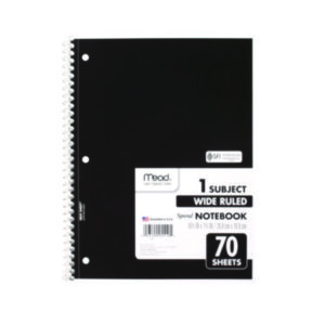 10.5 x 8; Academic; Academic Notebook; Book; Perforated; MEAD; Notebook; Notebooks; Single Subject; Spiral; Spiral Notebook; Subject Notebook; Three-Hole Punched; Wide/Margin Rule; Wirebound; Wirebound Notebook; Tablets; Booklets; Schools; Education; Classrooms; Students