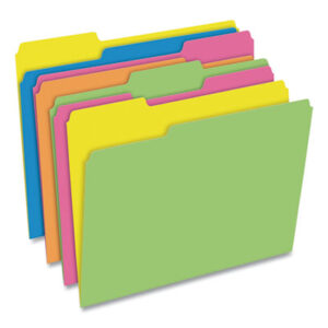 1/3 Cut; Assorted Positions; Colored; File Folders; Folders; Assorted Glow Colors; Letter Size; PENDAFLEX; Recycled Product; Top-Tab; Sleeves; Sheaths; Shells; Ordering; Storage; Files