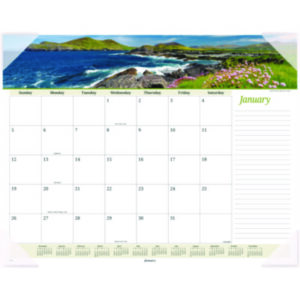 AT-A-GLANCE; VISUAL ORGANIZERS; Calendar; Calendars; Desk Pad; Desk Pad Calendar; Desk Pad Calendars; Monthly; Pad Calendar; Recycled Product; Recycled Products; Planner; Seascape; Full Color; Panoramic; Scheduling; Appointment Tracking; Time-Management; Dates