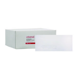 Envelopes; Mailers; Mailing & Shipping Supplies; #10; 4-1/8 x 9-1/2; Business Envelopes; Commercial; Commercial Envelope; Mailing; UNIVERSAL; White; Window; Window Envelope; Posts; Letters; Packages; Mailrooms; Shipping; Receiving; Stationery; SPR09102; BSN04468