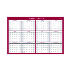 Laminate; Laminated; Wall Calendar; Calendar; Planner; Monthly; Yearly; Personal; Business; Professional; Horizontal; Vertical; Reversible; Dry Erase; Erasable