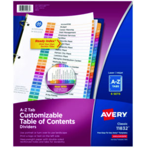 Avery; Ready Index; Punched Index; Binder; Recordkeeping; Filing; Systems; Cataloging; Classification