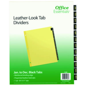 Dividers; Index; 12 Tab; Index Dividers; Preprinted Tabs; Recordkeeping; Filing; Systems; Cataloging; Classification; AVERY