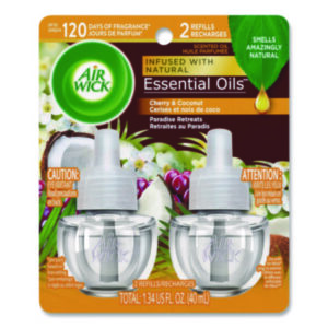 Air Wick Refill; Scented Oil Refill; Paradise Retreat; Paradise Retreat Scented Oil; Coconut; Almond Blossom; Cherry; Life Scents; Air Freshener Refill; Refill; Air Freshener; Cleaning Supplies; Deodorizer; Deodorizers & Air Fresheners; Fresheners; Odor Control; Scents; Neutralizers; Fragrances; Smells; Odors; Deodorizers.