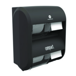 Compact; 4 Roll; Quad; Black; Dispenser