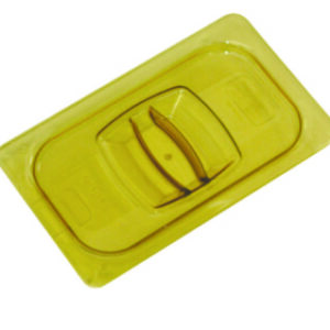 Notched Cover; Insert Pan Cover; 1/4 Size Hot Pan Cover; Amber