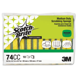 3M; Cleaning; Cleaning Supplies; Janitorial; Janitorial Supplies; Medium-Duty; Scotch Brite; Scouring Pads/Sponge; Scrubbers & Sponges; Sponge; Sponges; Sponges & Scouring Pads; Cleansing; Kitchens; Bathrooms; Jan/San