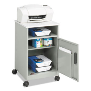 Cabinet; Cart; Carts & Stands; Computer Furniture; Equipment Carts/Stands; Fax; Furniture; Gray; Inkjet Printer; Laser Printer; Machine Cart; Machine Stand; Office Machine; Office Machine Stand; Printer Stand; Stand; Steel; Worksurfaces; Pedestals; Platforms; Dollies; Trolleys; Safco