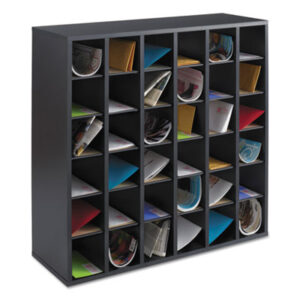 Black; Mail Sorter; Mailroom; SAFCO; Sorters; Stackable; Honeycombs; Compartments; Bins; Systems; Desktop; Subdividing