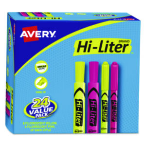 AVERY; Desk Style; Hi-Liter; Highlighter; Highlighters; Marker; Pen; Pens; Note-taking; Underscoring; Emphasis; Accentuate; School; Education; Students; Teachers; Hiliters; Hilighters