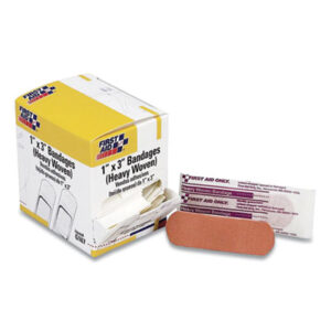 Adhesive Plastic Bandages; Adhesive Strip; Bandages; FIRST AID; First Aid Cabinet; First Aid Kit; First Aid Only; Medical Supplies; Medicine; OSHA; Refills; Safety & Security; Wound Dressing; First-Aid; Medical; Compresses; Dressings; Coverings; Wounds; Doctors