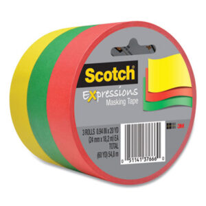 Art & Drafting; Art Supplies; Classroom; Tape; Adhesive; Adhesives; Affixers; Arts; Crafts; Schools; Education; Desktop; Mailroom; Expressions; Masking; 3M; Scotch