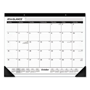 Academic Year; AT A GLANCE; Black; Calendar; Calendars; Desk Pad; Desk Pad Calendar; Monthly; Pad; Pad Calendars & Refills; September-December; Scheduling; Appointment Tracking; Time-Management; Dates; Recycled