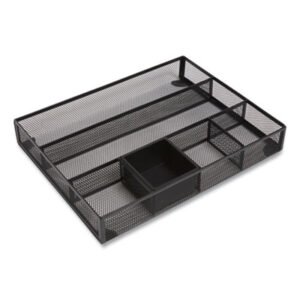 Black; Desk Accessories; Desk Drawer; Desk Drawer Trays; Desktop Supplies; Drawer Organizer; Drawer Organizers; Drawer Organizers & Trays; Stationery Holder; Steel; Tray; Trays; Platters; Containers; Caddies; Desk; Shells; Boxes