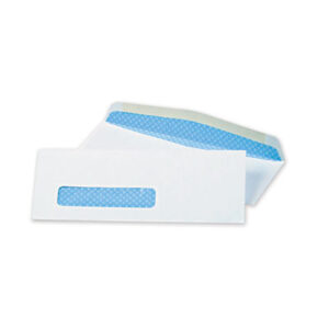 3-5/8 x 8-5/8; Business Envelopes; Check Size; Envelope; Envelopes; QUALITY PARK; Security Envelope; White Envelope; Window; Window Envelope; Posts; Letters; Packages; Mailrooms; Shipping; Receiving; Stationery