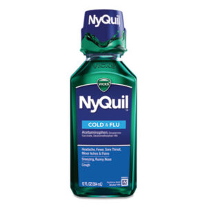 NyQuil; Colds; Flus; Coughs; Nighttime Relief; Cold & Flu; Illness; Coughing; First-Aid; Medical; Drugs; Pharmaceuticals; Remedies; Doctors; Nurses; Pills