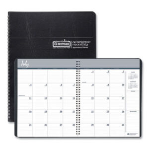 8-1/2 x 11; Appointment; Appointment Book; Appointment Books; Appointment Books/Refills; Black; Calendar; Date Book; HOUSE OF DOOLITTLE; Monthly; Planner; Recycled; Recycled Product; Recycled Products; Academic; Memos; Sheets; Schedules; Reminders; Agendas