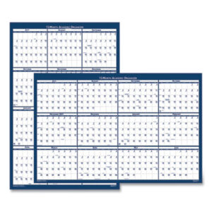 24 x 37; Academic Calendar; Calendar; Calendars; Calendars/Planners; Erasable; HOUSE OF DOOLITTLE; Laminated Poster Style; Planner; Recycled Product; Recycled Products; Reversible; Reversible/Erasable; Wall Calendar; Scheduling; Appointment Tracking; Time-Management; Dating; Dates; Annuals