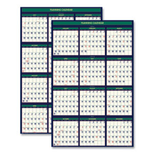 24 x 37; Academic; Academic/Fiscal; Calendar; Calendars; Calendars/Planners; Fiscal; HOUSE OF DOOLITTLE; Planner; Recycled Product; Recycled Products; Reversible; School Year; Wall Calendar; Scheduling; Appointment Tracking; Time-Management; Dating; Dates; Annuals