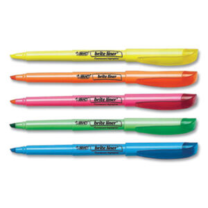 BIC; BriteLiner; Highlighters; Marker; Pens; Set; Highlighter; Hi-Lighters; Marker; Note-taking; Underscoring; Emphasis; Accentuate; School; Education; Students; Teachers; Hiliters; Hilighters