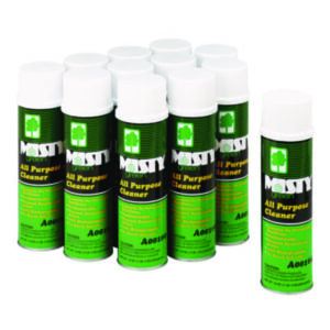 Aerosol Cleaner; All-Purpose Cleaner; Cleaner; Foam Cleaner; Misty Green All-Purpose Cleaner; Spray Cleaner; Maintenance; Facilities; Upkeep; Restroom; Kitchen; Cleansers