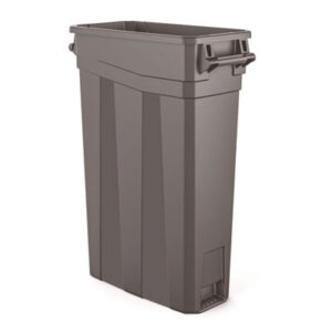 Resin Slim Trash Can; Slim Trash Can; Trash Can With Handles; Slim Can; 23 Gallon Trash Can; Gray Trash Can