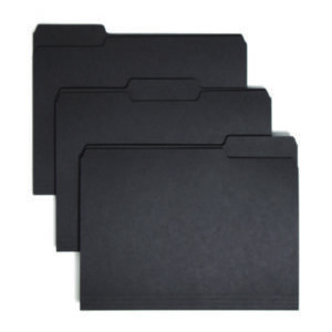 1/3 Cut Tabs; 3/4" Expansion; Black; File Folders; Interior; Interior File Folder; Letter; Recycled; Recycled Product; SMEAD; Sleeves; Sheaths; Shells; Ordering; Storage; Files