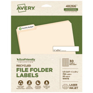 Labels; Labels-File Folder; Identifications; Classifications; Stickers; Shipping; Receiving; Mailrooms; AVERY